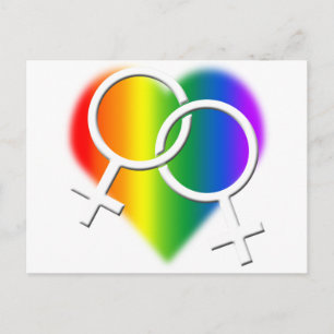 Cartes postales Gay pride pour femmes Rainbow Love