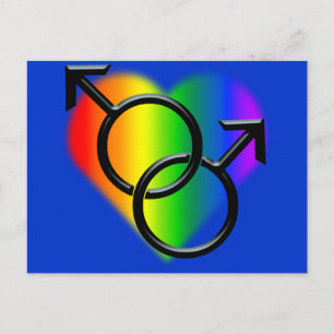 Cartes postales Gay pride pour hommes Rainbow Love