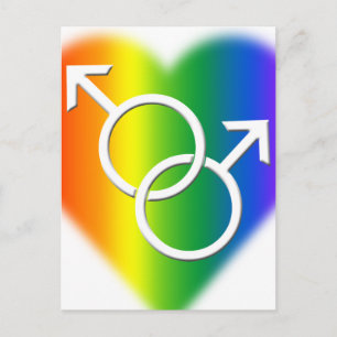 Cartes postales Gay pride pour hommes Rainbow Love