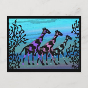 Cartes postales Giraffe Sunrise