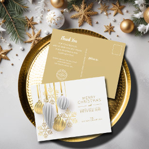 Cartes postales Gold White Ornamy Business Holiday