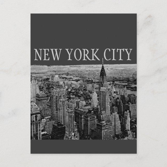 Cartes postales Gris New York City Panorama (Devant)
