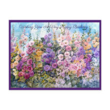 Cartes postales Hummingbird Heaven Hollyhock salua
