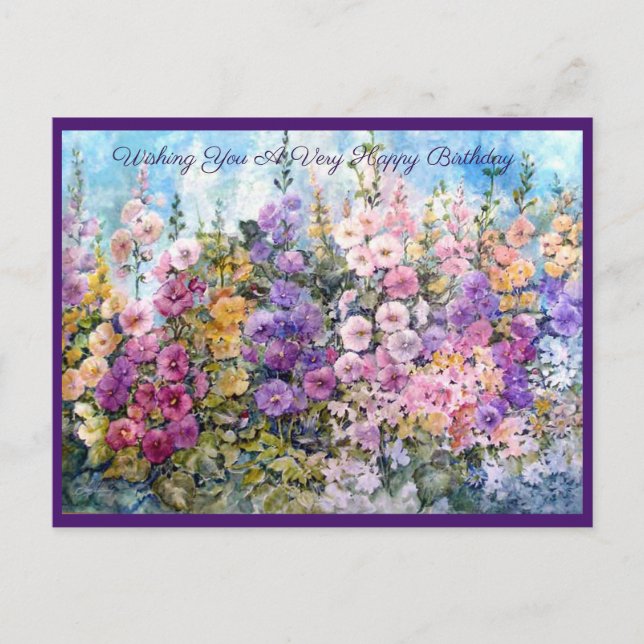 Cartes postales Hummingbird Heaven Hollyhock salua (Devant)