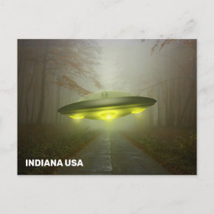 CARTES postales INDIANA USA SPACESHIP UFO ART