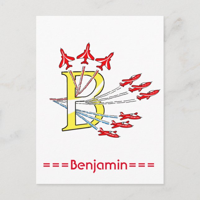 Cartes postales initiale B d'avions à réaction rou (Devant)