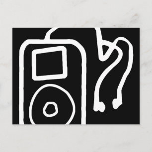 Cartes postales iPod noir dessinées