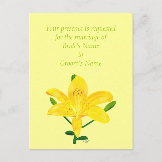 Cartes postales Jolie Lily Jaune (Devant)