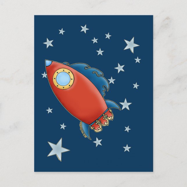 Cartes postales Jote Red Rocket & Stars (Devant)