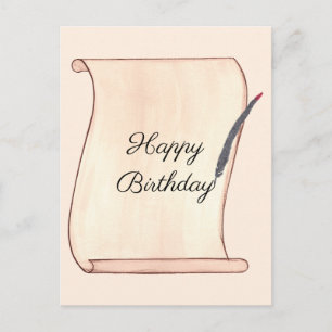 Cartes postales Joyeux Anniversaire Parchemin et P
