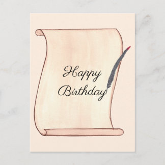 Cartes postales Joyeux Anniversaire Parchemin et P