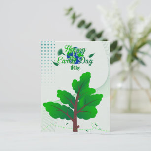 cartes postales Joyeux Jour des terres avec arbre 
