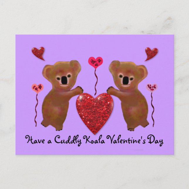 Cartes postales Koala Valentine Hearts (Devant)
