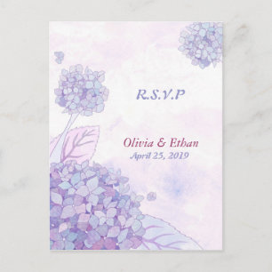 Cartes postales Lavender Hydrangeas Mariage Respon