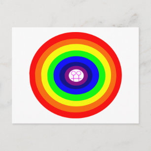 Cartes postales lesbiennes rondes arc-en-ciel