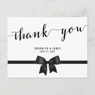 Cartes Postales Mariage Noir Et Blanc Bow