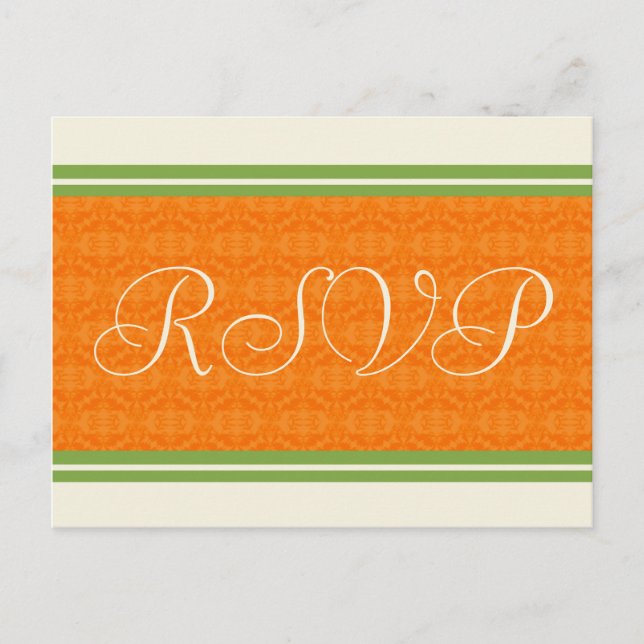 Cartes postales Mariage Orange Citrus RSVP (Devant)