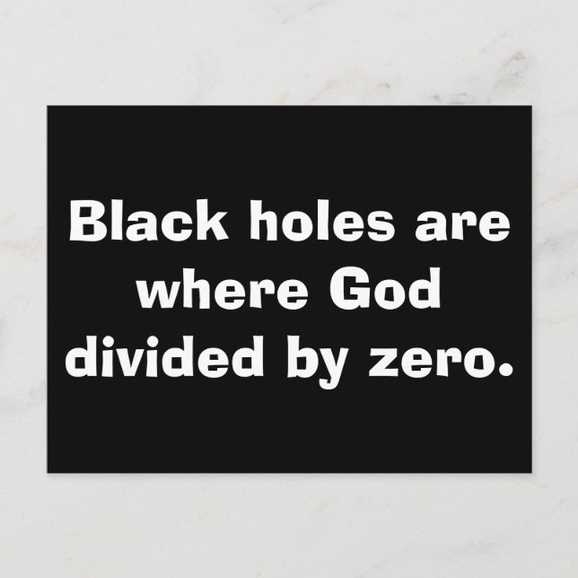 Cartes postales Math Black Hole (Devant)
