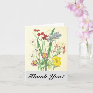 Cartes postales "Merci !" avec des fleurs et des p