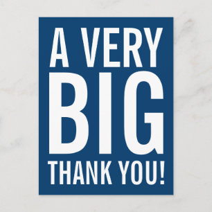 cartes postales Merci avec typographie à grosses l