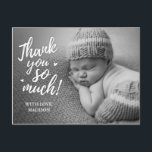 Cartes postales Merci bébé<br><div class="desc">Baby merci cartes postales merci dit : "merci beaucoup". Téléchargez la photo de votre bébé et customisez le libellé.</div>