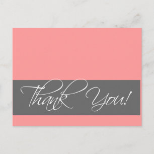 Cartes postales Merci mariage Coral rose Grey