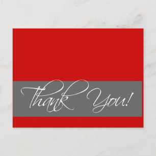 Cartes postales Merci mariage gris rouge
