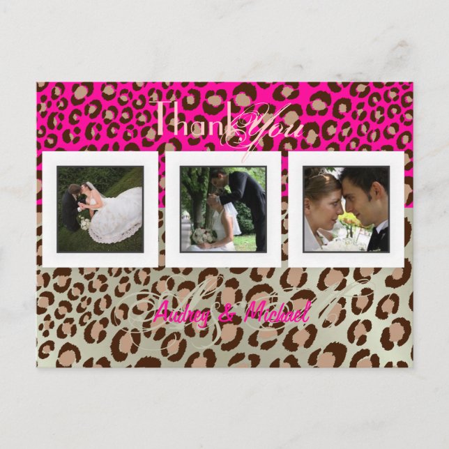 Cartes postales Merci mariage insérez vos photos (Devant)