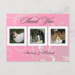 Cartes postales Merci mariage insérez vos photos