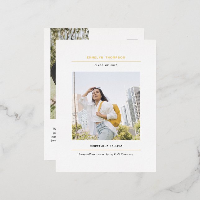 Cartes postales minimalistes pour la remise des di (Recto/Verso)