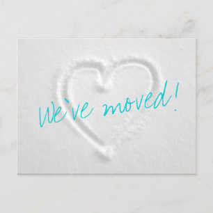 Cartes postales mobiles d'hiver avec le coeur tiré