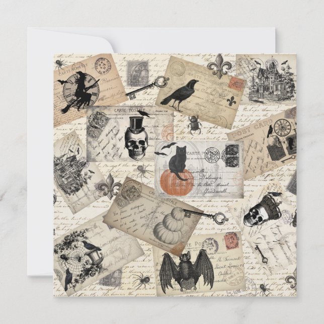 Cartes postales modernes vintage Halloween (Devant)