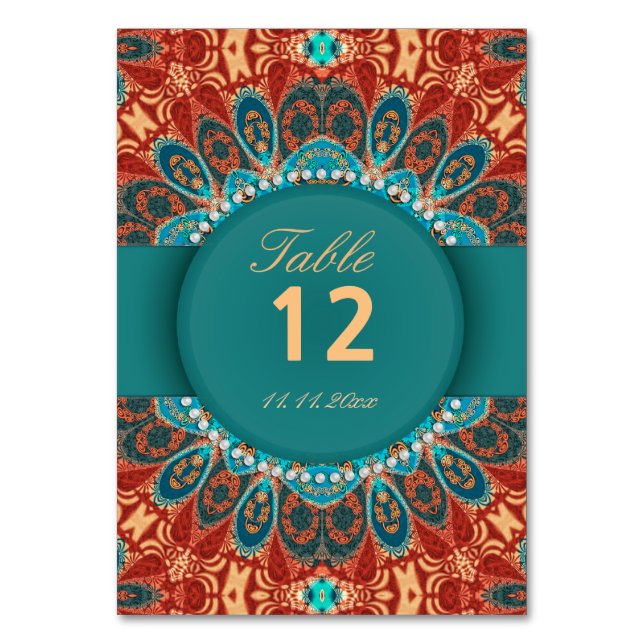 Cartes postales numérotées de table de mariage en  (Par défaut)