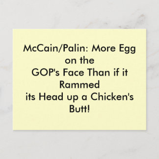 Cartes postales, oeuf sur le visage de GOP