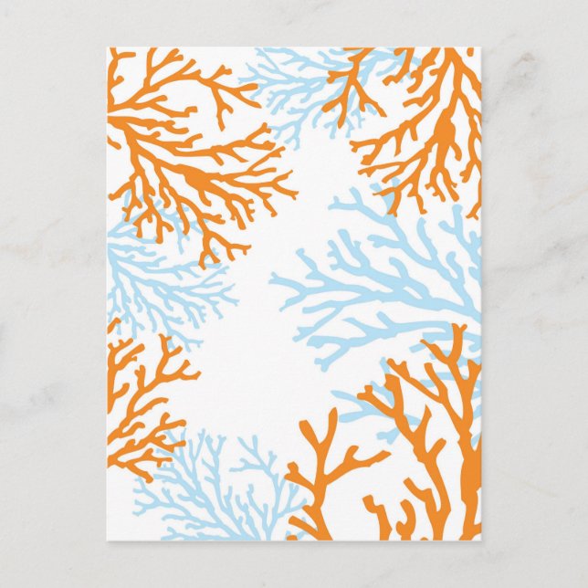 Cartes postales orange et corail bleu (Devant)
