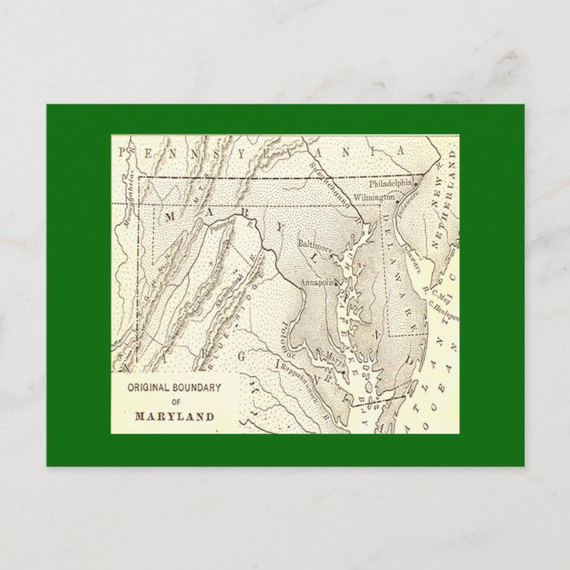 Cartes postales originales des frontières du Maryl (Devant)