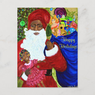 Cartes postales père Noël Wish - Black Santa Claus