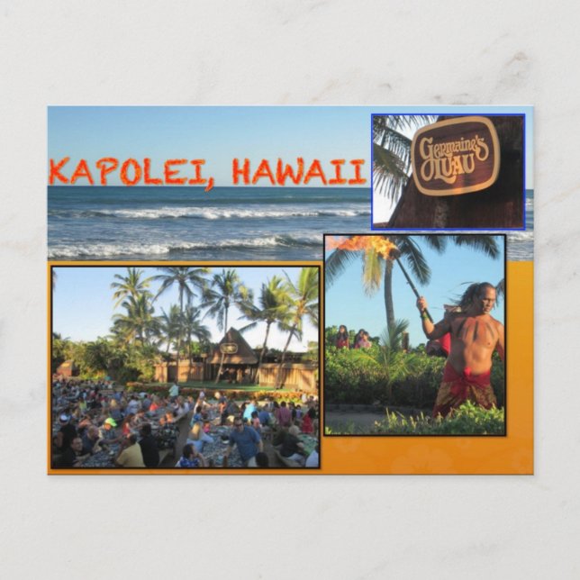 CARTES POSTALES PERSONNALISÉES - COLLAGE HAWAII# 1 (Devant)