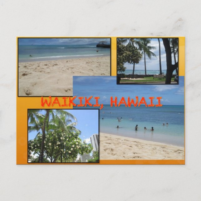 CARTES POSTALES PERSONNALISÉES - COLLAGE HAWAII# 2 (Devant)