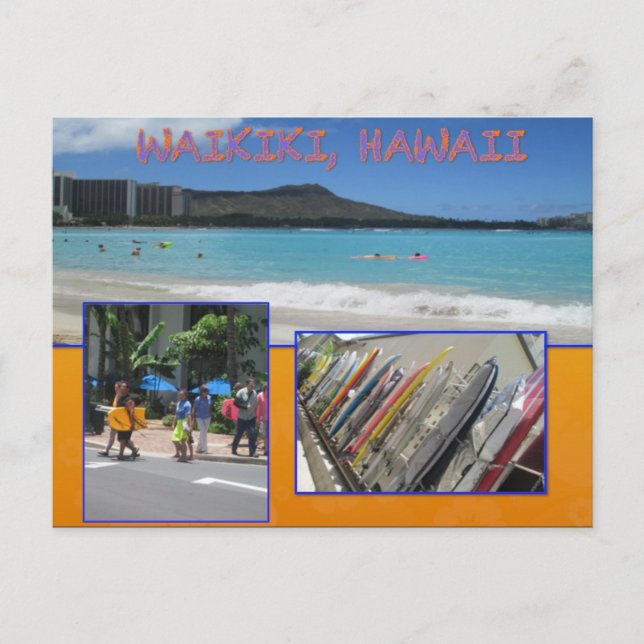 CARTES POSTALES PERSONNALISÉES - COLLAGE HAWAII# 7 (Devant)