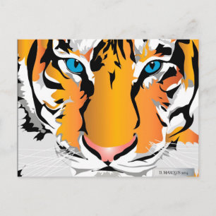 CARTES POSTALES PERSONNALISÉES - TIGER-ORANGE