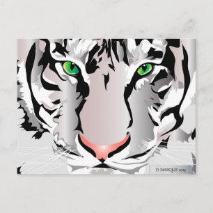 CARTES POSTALES PERSONNALISÉES - TIGRE-BLANC/GRIS