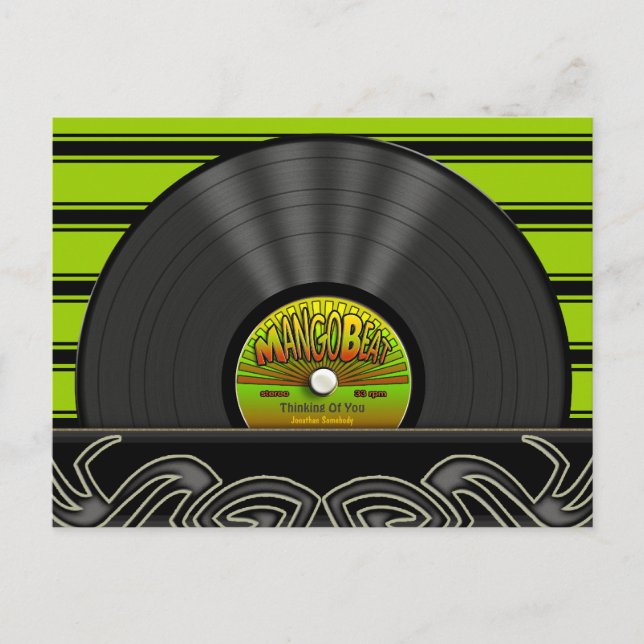 Cartes postales personnalisées vintages de vinyle  (Devant)