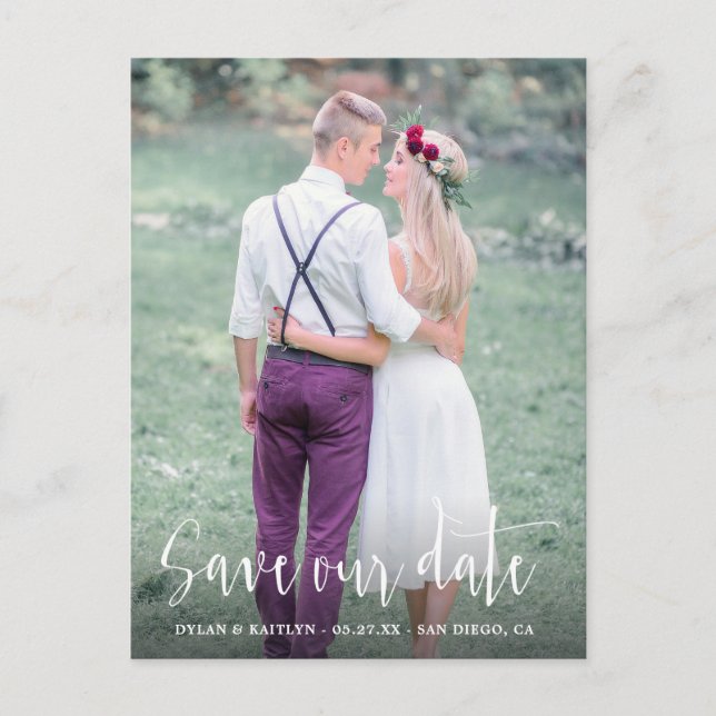 Cartes postales photo de mariage avec date de save (Devant)