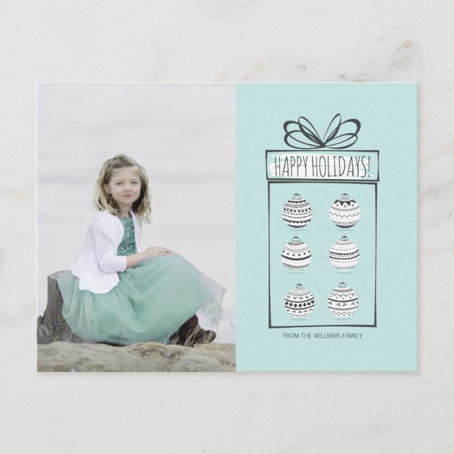 Cartes postales photo pour les fêtes avec ornement (Devant)
