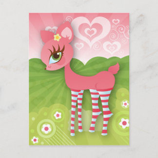 Cartes postales Pink Hearts et Love Deerie