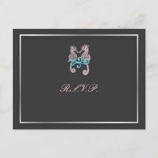 Cartes postales PixDezines Seahorse RSVP/pour 5x7  (Devant)