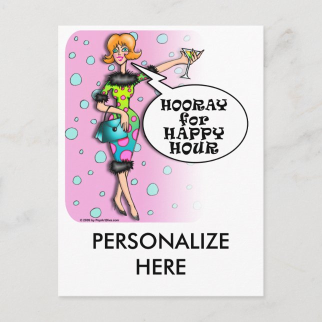 Cartes postales - Polka Dot Martini Diva (Devant)