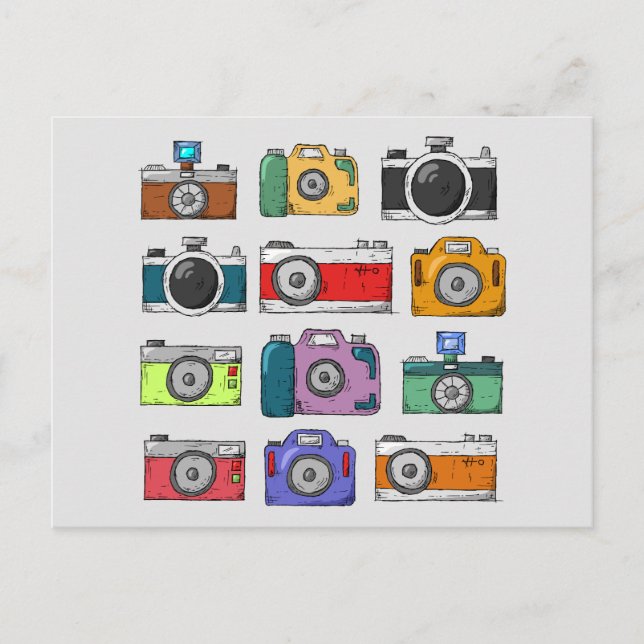 CARTES POSTALES POP ART CAMÉRAS VINTAGES (Devant)