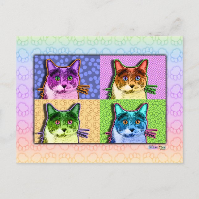 Cartes postales - Pop Art Cat (Devant)